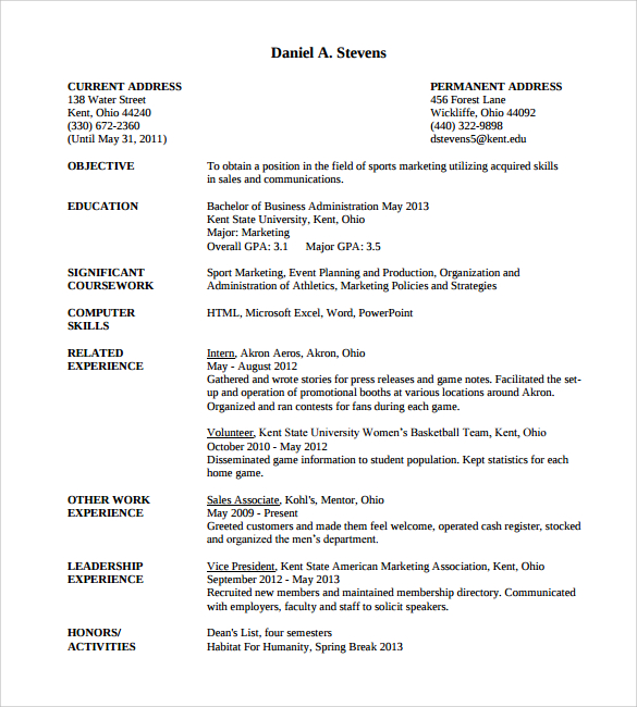 Functional resume examples