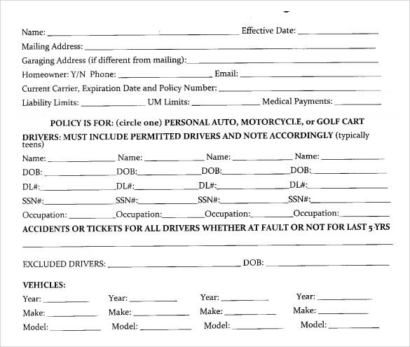  auto insurance quote sheet  template The Modern Rules Of