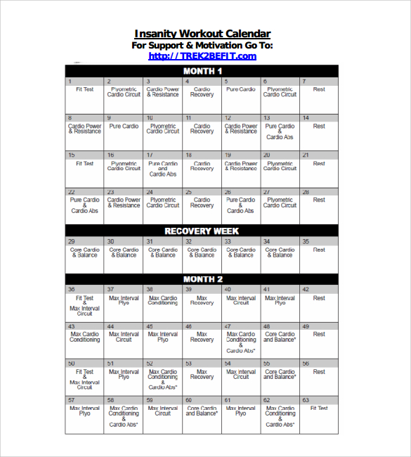 FREE 9+ Workout Calendar Templates in Google Docs Google Sheets