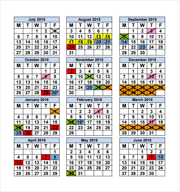 printable calendar template
