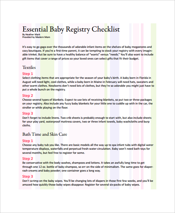 essential baby registry checklist