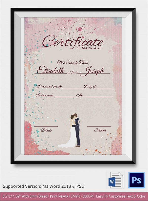 amazing marriage certificate template