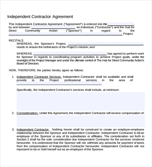 FREE 22+ Sample Independent Contractor Agreement Templates in Google