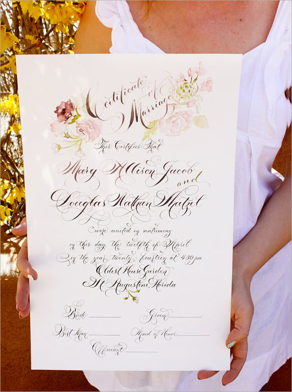 printable marriage certificate template1