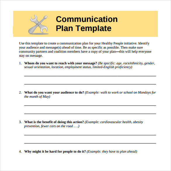 communication plan to print