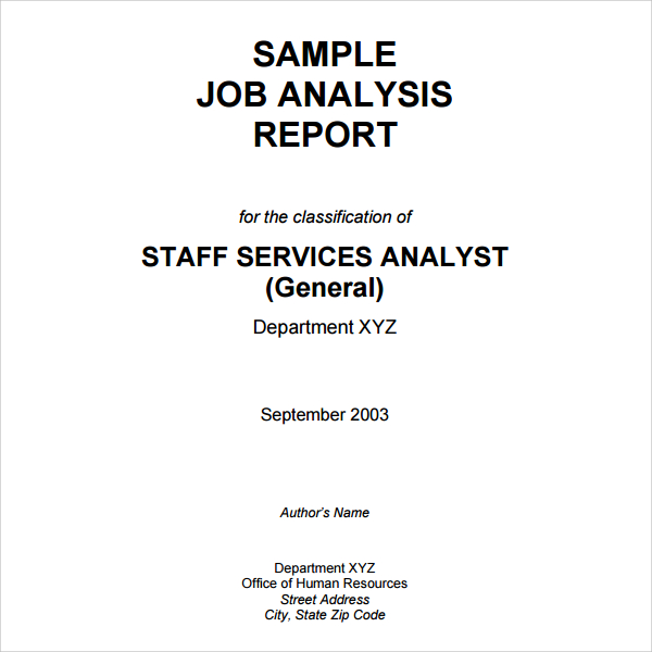 sample job analysis report template 