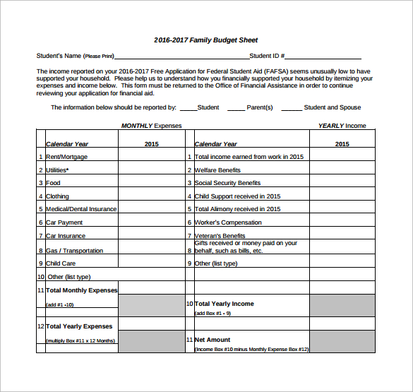 household budget template google sheets