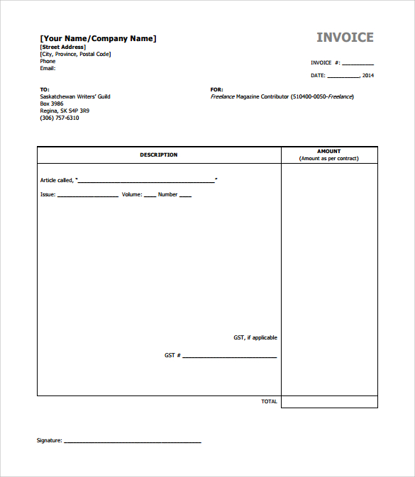 freelance invoice example pdf