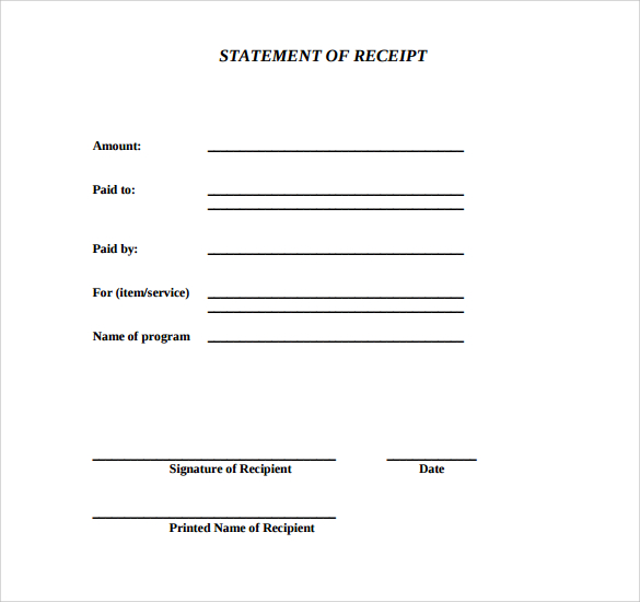 22 blank receipt templates free samples examples format sample