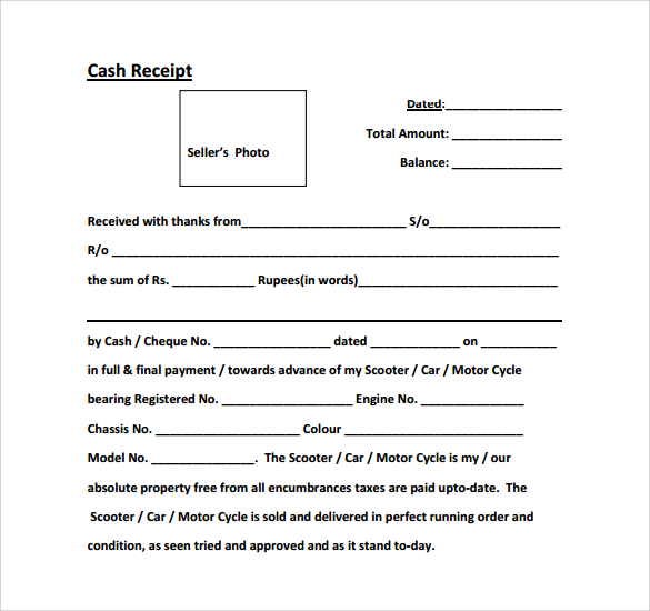 cash receipt form