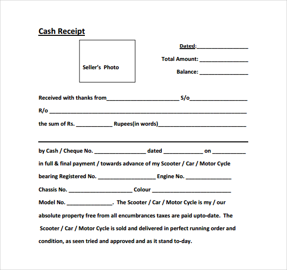 15 Free Acknowledgement Receipt Templates Word Pdf 9 Cash Receipt 