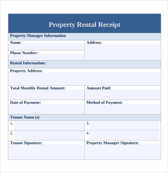 FREE 8+ Rent Receipt Templates in Google Docs Google Sheets Excel