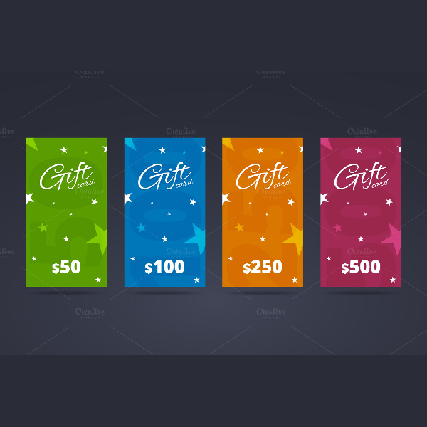 gift card template with calligraphic font