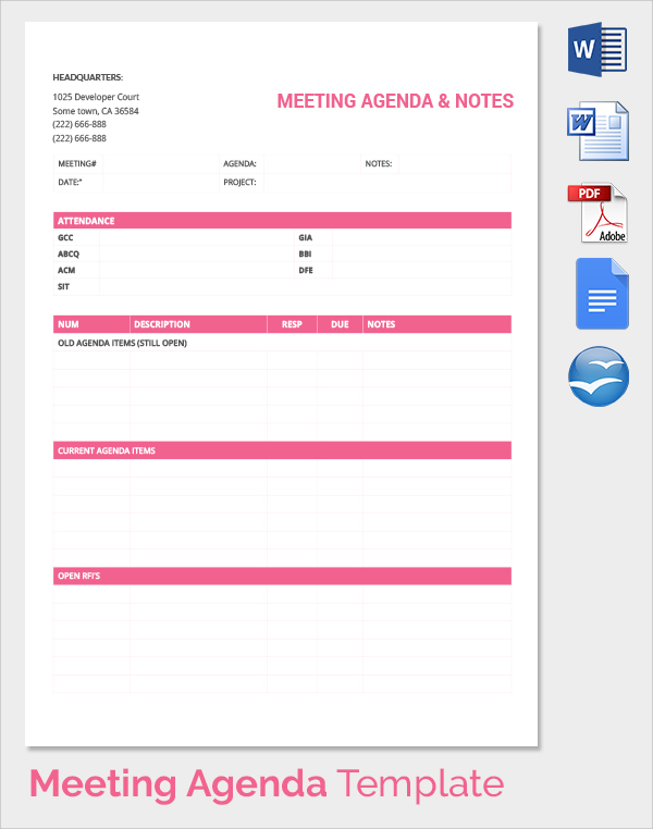 16 Sales Meeting Agenda Templates  Sample Templates