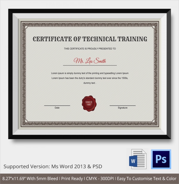 23+ Training Certificate Templates – Samples , Examples 