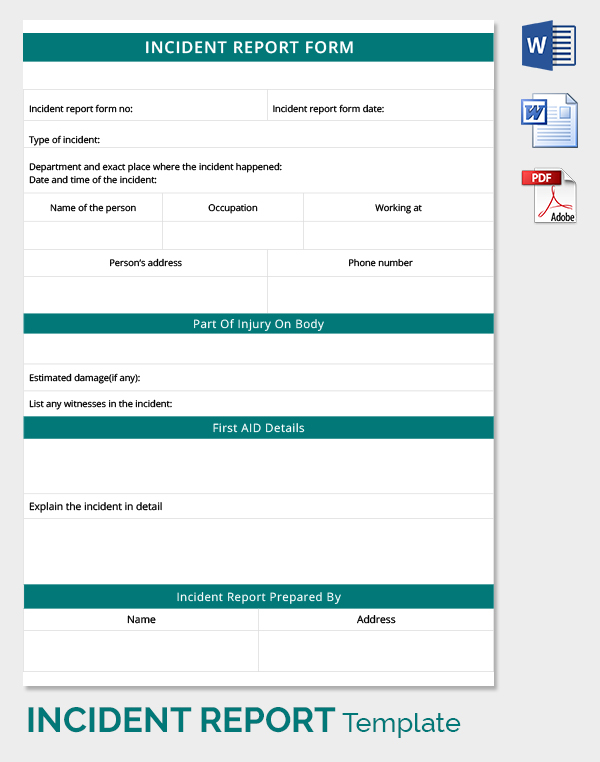 FREE 24 Sample Incident Reports In Google Docs MS Word Apple Pages 