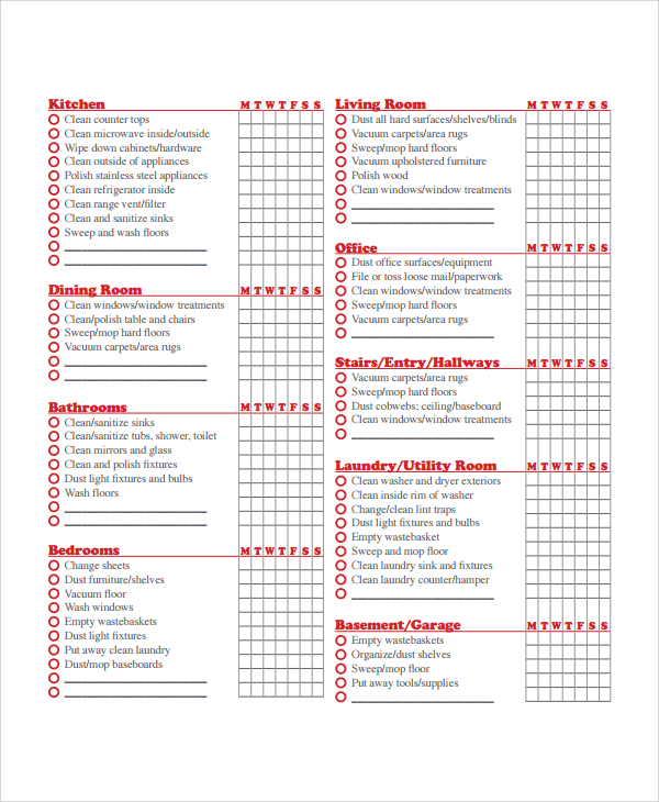 Free 13 Sample Checklists In Pdf Word