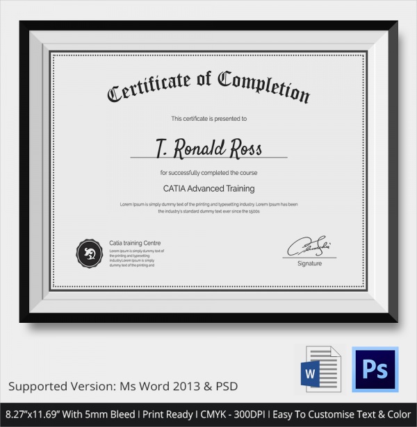 free certificates of completion templates for indesign
