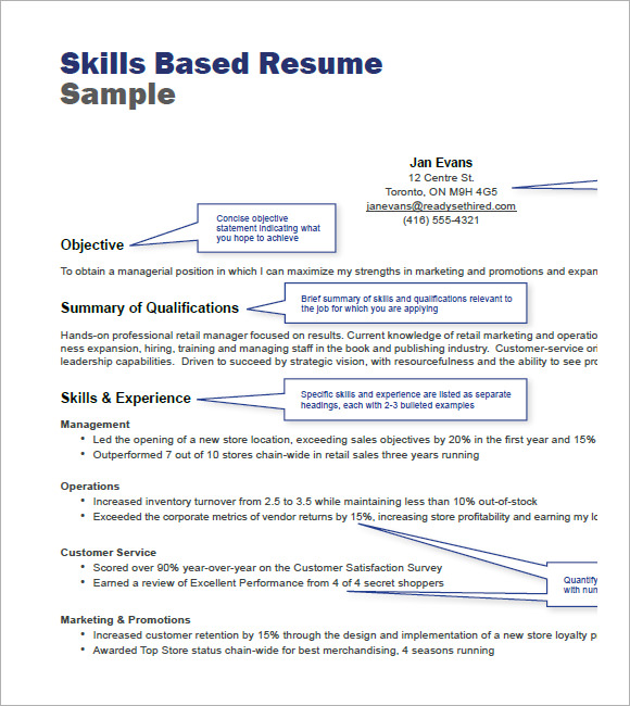 Skills Focused Resume Template