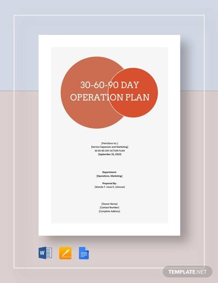 30 60 90 day operations plan template
