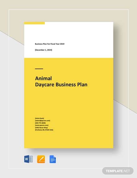 animal day care business plan template