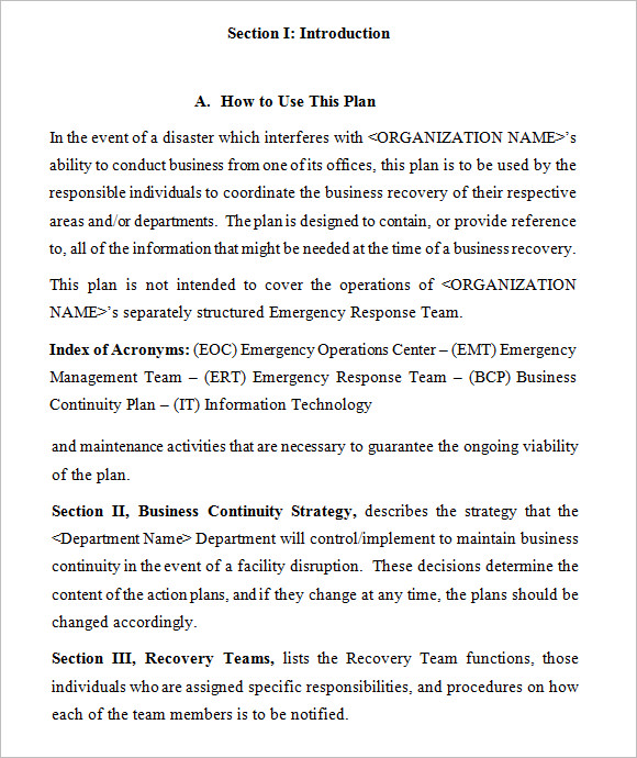 14 Business Continuity Plan Templates Free Samples, Examples & Format