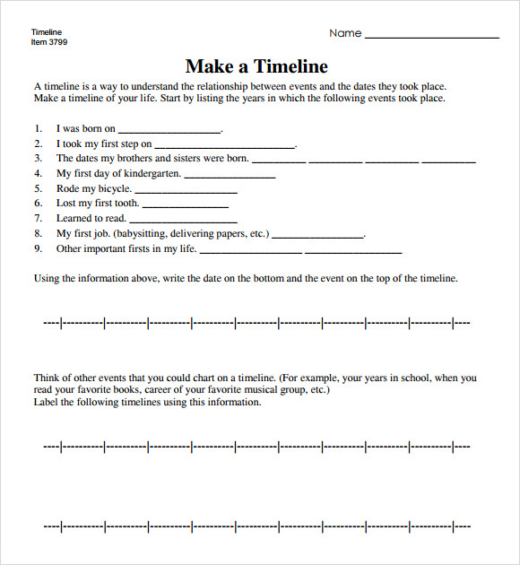 biography timeline template for kids