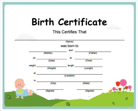 birth certificate template pdf