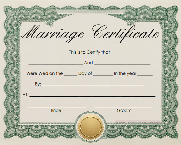 FREE 18 Marriage Certificate Templates In WORD PSD