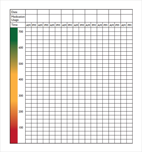 Printable Peak Flow Chart Diary