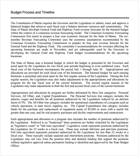 budget process and timeline template