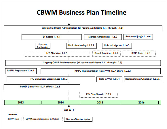 organizational timeline business plan