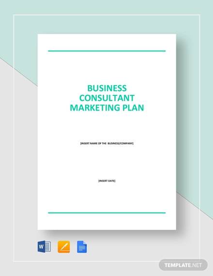 business consultant marketing plan 