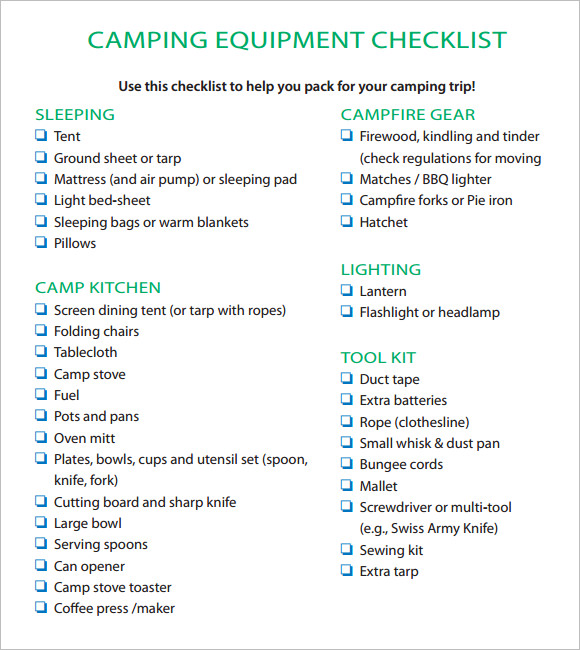 free-9-camping-checklist-samples-in-google-docs-ms-word-pages-pdf