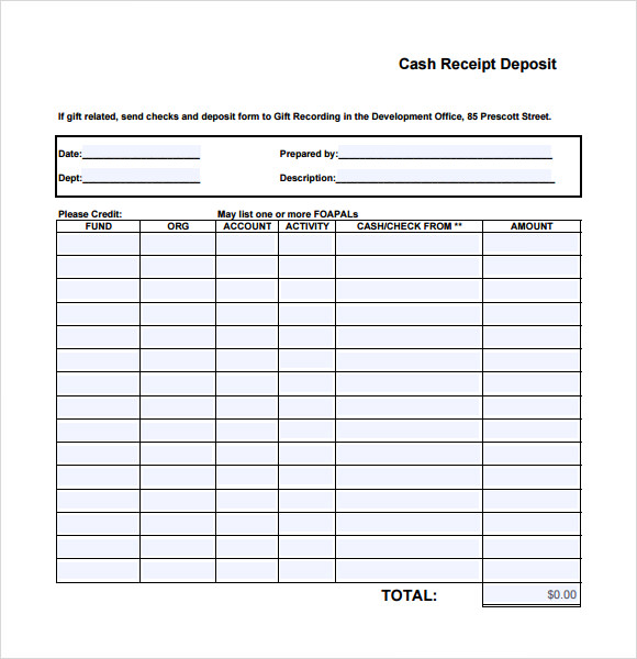 FREE 9 Printable Receipt Templates In Free Samples