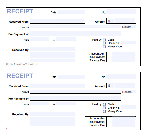 cash receipts example