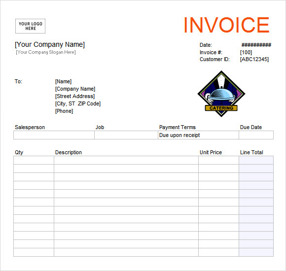 11 Catering Invoice Templates – Free Samples, Examples 