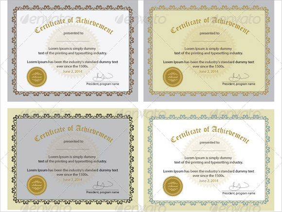 certificate of accomplishment templates