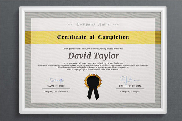 certificates of completetion templates for indesign