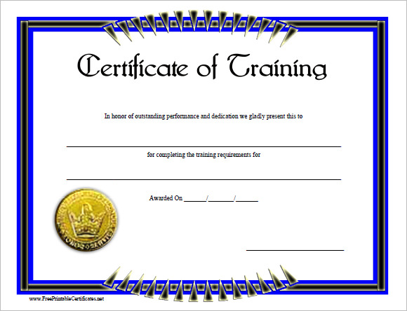certificate of training 2