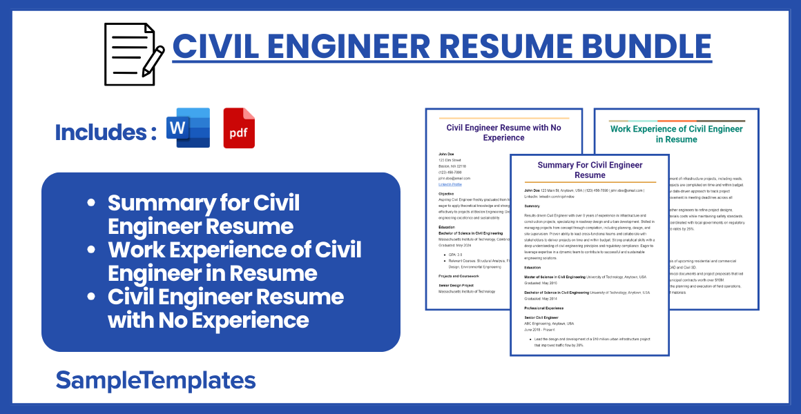 civil engineer resume bundle