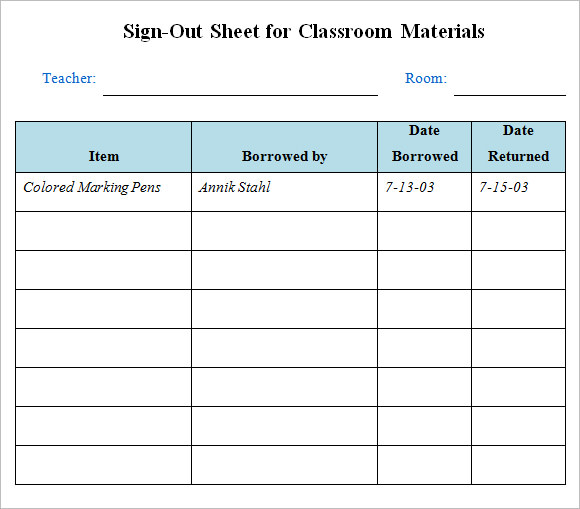 12 Sign Out Sheet Templates Free Samples, Examples & Format Sample