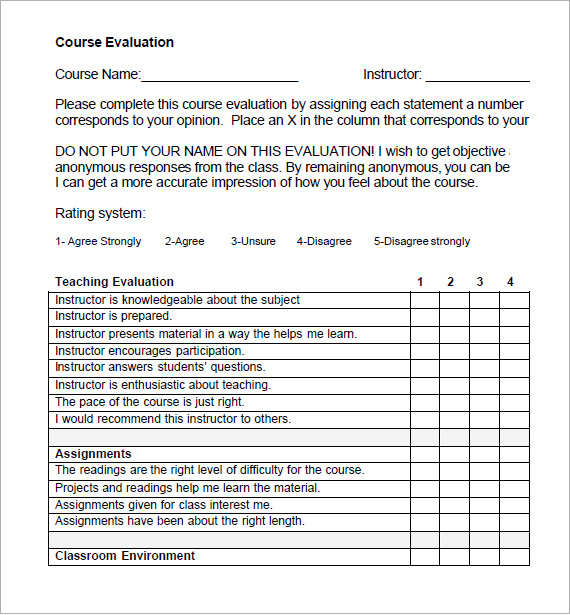 courseevaluation pdf