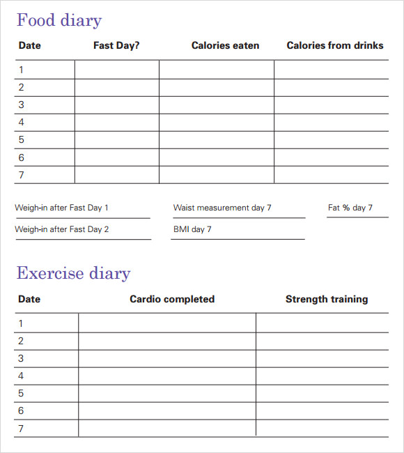 daily food planner template