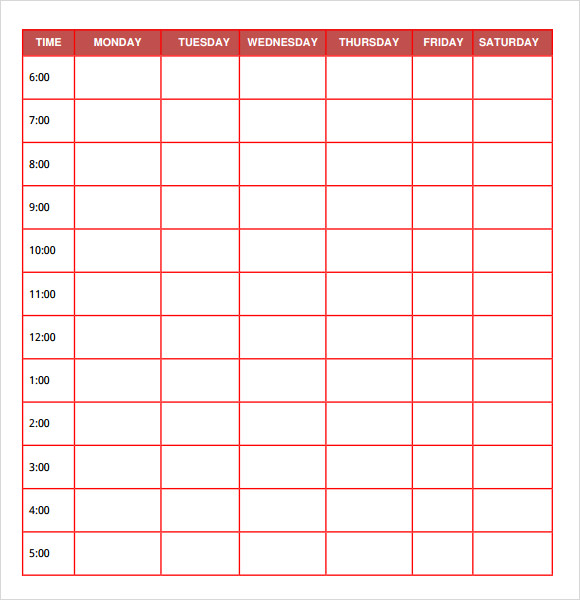 daily planner template word