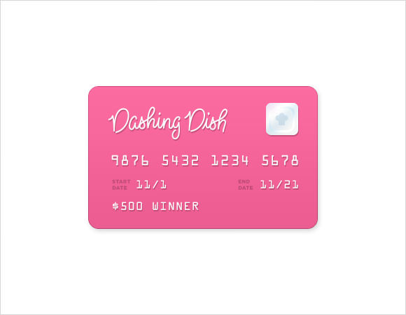 dashing dish gift card template