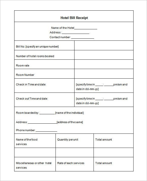 download free hotel tax invoice template