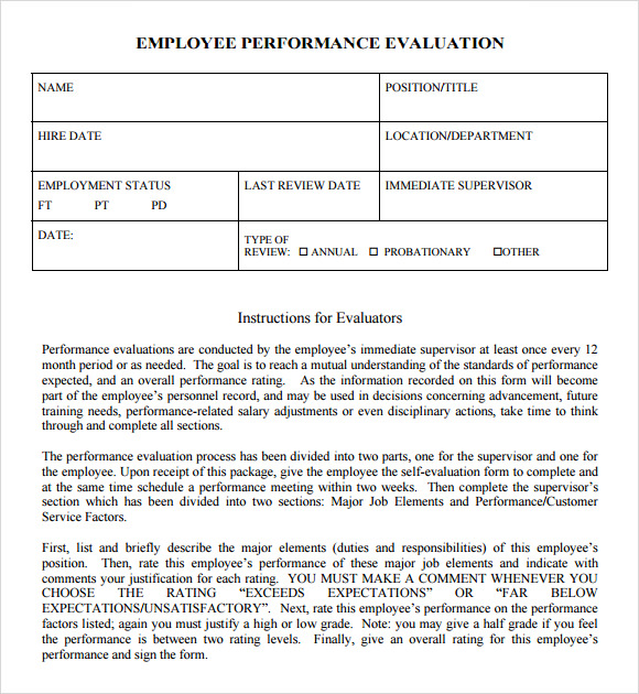 job performance review problem solving