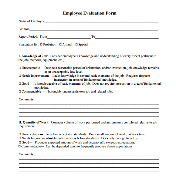 Manager Evaluation - 8+ Free Samples , Examples , Format | Sample Templates