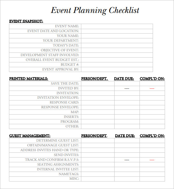 9+ Party Planning Samples